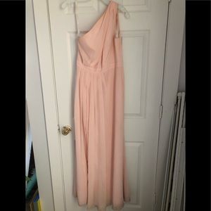 One shoulder dress with side slit